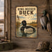 Ring-Necked Duck metal sign with vintage duck identification portrait style Ring-Necked Duck
