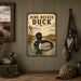 Ring-Necked Duck metal sign with vintage duck identification portrait style Ring-Necked Duck