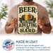 Beer Because Adulting Is Hard metal sign with vintage beer humor sign style — Beer Because Adulting Is Hard