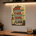 One Tequila Two Tequila Three Tequila Floor metal sign with vintage tequila humor sign style — One Tequila Two Tequila Three