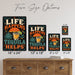 Life Happens Tequila Helps metal sign with vintage tequila humor sign style — Life Happens Tequila Helps