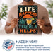 Life Happens Tequila Helps metal sign with vintage tequila humor sign style — Life Happens Tequila Helps