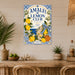 Amalfi Lemon Club La Dolce Vita metal sign with boho vintage italian coastal bar poster — Amalfi Lemon Club La Dolce Vita