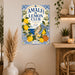Amalfi Lemon Club La Dolce Vita metal sign with boho vintage italian coastal bar poster — Amalfi Lemon Club La Dolce Vita