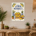 Limoncello Social Club Amalfi Coast metal sign with boho vintage italian coastal bar poster — Limoncello Social Club Amalfi