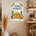 Limoncello Social Club Amalfi Coast metal sign with boho vintage italian coastal bar poster — Limoncello Social Club Amalfi