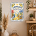 Matcha Cafe Pure Balanced Mindful metal sign with boho vintage matcha bar poster — Matcha Cafe Pure Balanced Mindful