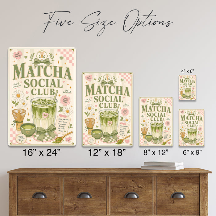 Spritz Social Club Italian Aperitivo Bar metal sign with boho vintage italian aperitivo bar poster — Spritz Social Club