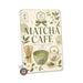 Matcha Social Club Sips of Happiness metal sign with boho vintage matcha bar poster — Matcha Social Club Sips of Happiness