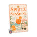 Spritz and Sunshine Beach Club Aperol metal sign with boho vintage italian aperitivo bar poster — Spritz and Sunshine Beach