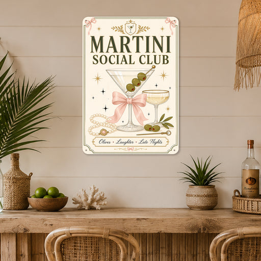 Sangria and Sunshine Costa del Sol Beach Club metal sign with boho vintage sangria bar poster — Sangria and Sunshine Costa