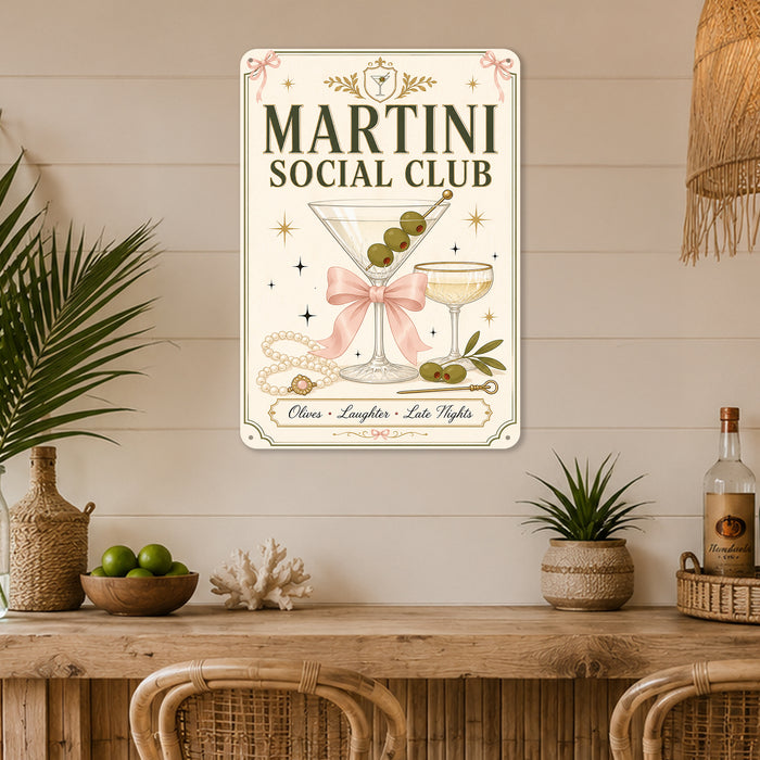 Sangria and Sunshine Costa del Sol Beach Club metal sign with boho vintage sangria bar poster — Sangria and Sunshine Costa