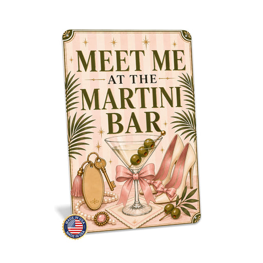 Extra Olives Please Martini Bar metal sign with boho vintage elegant martini bar poster — Extra Olives Please Martini Bar