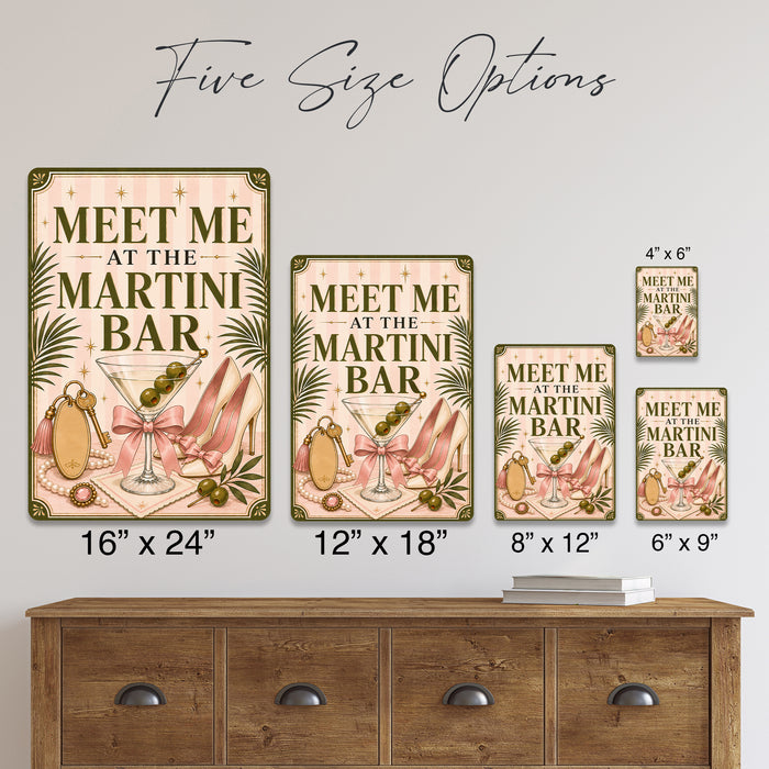 Extra Olives Please Martini Bar metal sign with boho vintage elegant martini bar poster — Extra Olives Please Martini Bar
