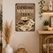 Espresso Martini Club Cocktails Good Times metal sign with boho vintage elegant martini bar poster — Espresso Martini Club