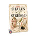 Shaken Not Stressed Cocktails and Confidence metal sign with boho vintage coquette martini bar poster — Shaken Not Stressed