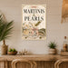 Martinis and Pearls Elegant Bar Sign metal sign with boho vintage coquette martini bar poster — Martinis and Pearls Elegant