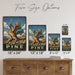 Bristlecone Pine California metal sign with vintage travel-poster illustration of bristlecone pine in California