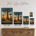 Madagascar Baobab Tree metal sign with vintage travel-poster illustration of baobab tree in Madagascar