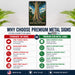 Rainbow Eucalyptus metal sign with vintage travel-poster illustration of rainbow eucalyptus in Hawaii