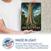 Rainbow Eucalyptus metal sign with vintage travel-poster illustration of rainbow eucalyptus in Hawaii