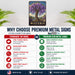 Wisteria Tree metal sign with vintage travel-poster illustration of wisteria tree in Japan