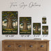 Banyan Tree metal sign with vintage travel-poster illustration of banyan tree in Southeast Asia