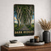 Dark Hedges Ireland metal sign with vintage travel-poster illustration of dark hedges in Ireland