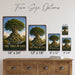 Tree of Life metal sign with vintage travel-poster illustration of tree of life in Bahrain