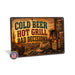 Cold Beer Hot Grill Bad Decisions metal sign with vintage tin bbq sign — Cold Beer Hot Grill Bad Decisions