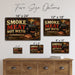 Smoke Meat Not Microwaves BBQ Humor metal sign with vintage tin bbq sign — Smoke Meat Not Microwaves BBQ Humor