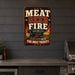 Meat Beer Fire The Holy Trinity metal sign with vintage tin bbq sign — Meat Beer Fire The Holy Trinity