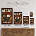 Meat Beer Fire The Holy Trinity metal sign with vintage tin bbq sign — Meat Beer Fire The Holy Trinity