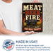 Meat Beer Fire The Holy Trinity metal sign with vintage tin bbq sign — Meat Beer Fire The Holy Trinity