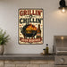 Grillin and Chillin Beer Required metal sign with vintage tin bbq sign — Grillin and Chillin Beer Required