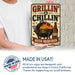 Grillin and Chillin Beer Required metal sign with vintage tin bbq sign — Grillin and Chillin Beer Required