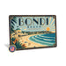 Bondi Beach Australia metal sign with art-deco vintage travel poster style of Bondi Beach Australia (australia sydney)
