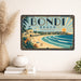 Bondi Beach Australia metal sign with art-deco vintage travel poster style of Bondi Beach Australia (australia sydney)