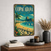 Copacabana Beach Rio de Janeiro metal sign with art-deco vintage travel poster style of Copacabana Beach Rio de Janeiro
