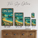 Copacabana Beach Rio de Janeiro metal sign with art-deco vintage travel poster style of Copacabana Beach Rio de Janeiro