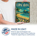 Copacabana Beach Rio de Janeiro metal sign with art-deco vintage travel poster style of Copacabana Beach Rio de Janeiro