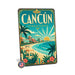Cancun Mexico metal sign with art-deco vintage travel poster style of Cancun Mexico (mexico caribbean)