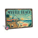 Myrtle Beach South Carolina metal sign with art-deco vintage travel poster style of Myrtle Beach South Carolina (south