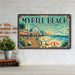 Myrtle Beach South Carolina metal sign with art-deco vintage travel poster style of Myrtle Beach South Carolina (south