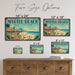 Myrtle Beach South Carolina metal sign with art-deco vintage travel poster style of Myrtle Beach South Carolina (south