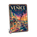 Venice Beach California metal sign with art-deco vintage travel poster style of Venice Beach California (california coast)