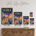 Venice Beach California metal sign with art-deco vintage travel poster style of Venice Beach California (california coast)