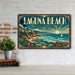 Laguna Beach California metal sign with art-deco vintage travel poster style of Laguna Beach California (california coast)
