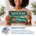 Laguna Beach California metal sign with art-deco vintage travel poster style of Laguna Beach California (california coast)