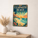 Clearwater Beach Florida metal sign with art-deco vintage travel poster style of Clearwater Beach Florida (florida gulf)